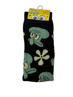 SpongeBob Squidward Socks Mens 6-12 Funny Crazy Graphic Novelty Black Cool Gift